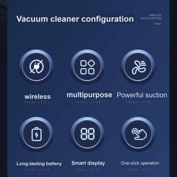 Wireless Car Vacuum Cleaner 98000Pa 120W Cordless Handheld Portable High power - Picture 7 of 8